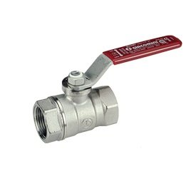 Кран шаровой Giacomini R250D 1/2" ВВ, стандартный проход, красная ручка-рычаг, хромированный (арт. R250X003)