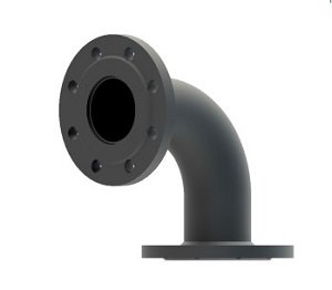 Соединитель угловой Womix DN80 90° с 4 крепежными винтами и прокладкой EPDM