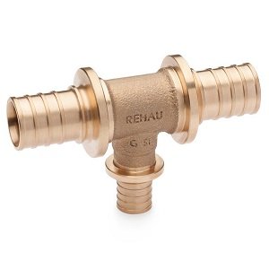 Тройник с уменьшенным боковым проходом Rehau RAUTITAN RX+ 40x20x40 мм, бронза