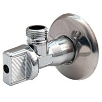 Кран шаровой угловой для смесителя Giacomini 1/2"x1/2", хромированный, с уплотнительным кольцом