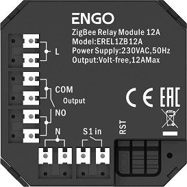 Реле модульное ENGO ZigBee 12 А, сухой контакт