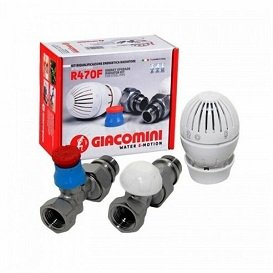 Комплект термостатический Giacomini 1/2", прямой, с термоголовкой и клапанами