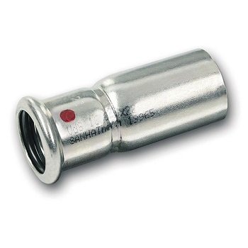 Ниппель редукционный SANHA 24243 22x18 мм, оцинкованная сталь, ВПр-НПр