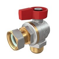 Кран шаровой угловой Giacomini 1/2" НР x 1/2" гайка, для котлов и счетчиков