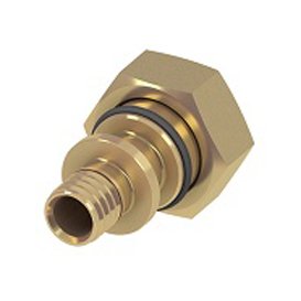 Соединение прямое с накидной гайкой TECE TECEspring AX 16 мм x 3/4", латунь, евроконус