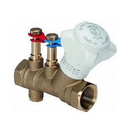 Клапан балансировочный статический Giacomini R206B DN 50 (2") ВВ, PN 25, латунь, со штуцерами и сливом