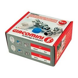 Комплект для подключения радиаторов Giacomini R470F-KV 3/4" ВН, угловой, увеличенный проход, с термоголовкой и клапанами