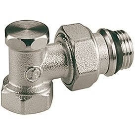 Клапан отсечной угловой Giacomini 1/2", латунь хромированная, отвод с герметичной прокладкой