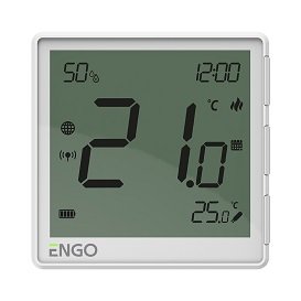 Терморегулятор беспроводной ENGO Smart Home Zigbee, с аккумулятором, с датчиком влажности, белый
