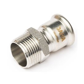 Ниппель переходной SANHA NiroPress 22 мм x 1", AISI 304L, ВПр-НР