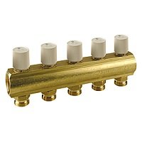 Коллектор с термостатическими клапанами Giacomini R553V 1"x3/4"E, 2 контура