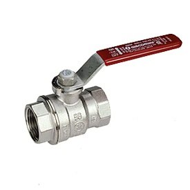 Кран шаровой полнопроходной Giacomini R850 2" ВВ, красная ручка-рычаг, латунь, хромированный