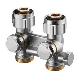 Узел запорно-присоединительный прямой Oventrop Multiflex F (ZBU) 3/4" НГ x 3/4" НР, латунь никелированная