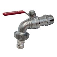Кран шаровой с патрубком под шланг Giacomini 3/4" Н, хромированная рукоятка