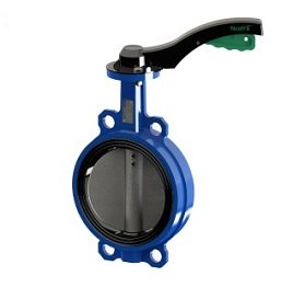 Затвор дисковый межфланцевый Tecofi Tecfly DN 80 PN 16, ковкий чугун, с ручкой, манжета EPDM, модель VPG4448 Genius, никелированный диск