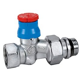 Клапан термостатический прямой Giacomini R402TG 1/2" ВН, латунь хромированная, отвод с герметичной прокладкой