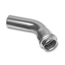 Отвод 45° SANHA NiroPress 35 мм, нержавеющая сталь AISI 316L, ВПр-НПр