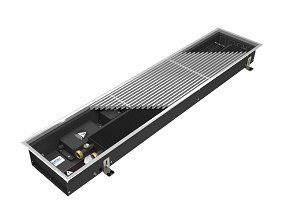 Конвектор внутрипольный Varmann Qtherm 230x110x1250 мм, U-профиль, с принудительной конвекцией, с алюминиевой решеткой