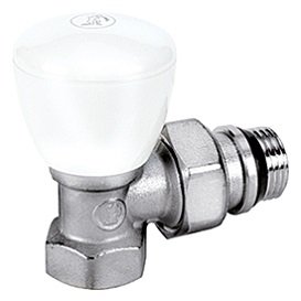 Клапан ручной угловой Giacomini R5TG 3/4" ВН, латунь хромированная, отвод с герметичной прокладкой