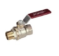 Кран шаровой полнопроходной Giacomini DADO 3/4" ВН, компактная модель, красный рычаг, никелированный (арт. R914LX024)