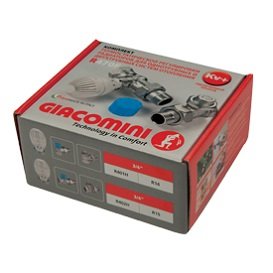 Комплект для подключения радиаторов Giacomini R470F-KV 3/4" ВН, прямой, увеличенный проход, с термоголовкой и клапанами
