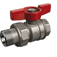 Кран шаровой полнопроходной Giacomini R859 1" ВН, ручка-бабочка, латунь, хромированный, с разъемным соединением
