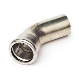 Отвод 45° SANHA NiroPress 18 мм, AISI 304L, ВПр-НПр