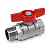 Кран шаровой Giacomini R254D 1 1/4" ВН, стандартный проход, красная ручка-бабочка, хромированный (арт. R254X006R)