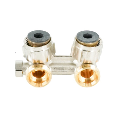 Узел запорно-присоединительный угловой Oventrop Multiflex F (ZBU) 3/4" НГ x 3/4" НР, латунь никелированная