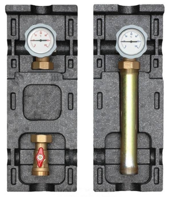 Насосная группа Meibes V-UK DN32 1 1/4", прямая, без насоса, подающая линия слева, до 110°C, 10 бар