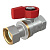 Кран шаровой Giacomini R251P-1 1/2" ВР x 1/2" гайка, красная рукоятка, для котлов и счетчиков