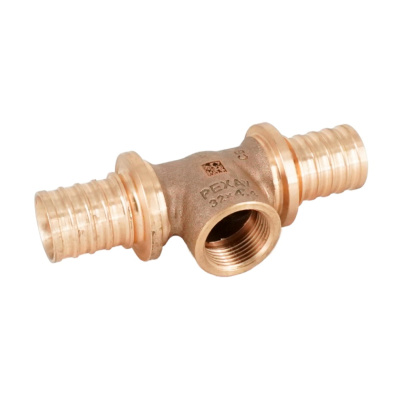 Тройник с внутренней резьбой на боковом проходе Rehau RAUTITAN RX+ 32 мм x Rp 3/4" x 32 мм, бронза