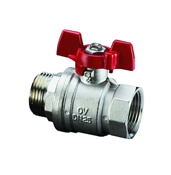 Кран шаровой полнопроходной Oventrop Optibal DN20 3/4" НВ, PN16, ручка-бабочка