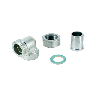 Сгон-американка угловой ELSEN Metalit TIN PLATED 1/2" НВ, латунь, с плоским уплотнением