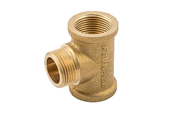 Тройник равнопроходный ELSEN Metalit TIN PLATED 1/2" ВНВ, латунь