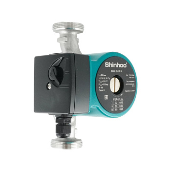 Насос циркуляционный SHINHOO BASIC 25-4S N 180 1x230 В, с проточной частью из нержавеющей стали