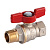 Кран шаровой полнопроходной Giacomini R914 DADO 1/2" ВН, красная ручка-бабочка, никелированный (арт. R914X023R)