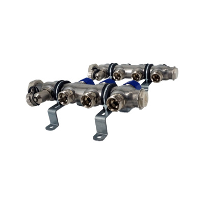 Коллекторная группа с вентилями ELSEN EMi02 1"x3/4", 3 контура, нержавеющая сталь