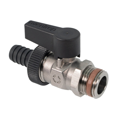 Кран шаровой Oventrop Optiflex R KFE DN15 PN16, с колпачком и штуцером для шланга, латунь