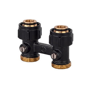Вентиль прямой Oventrop Multiflex R (ZB) 3/4" НГ x 3/4" НР, черный матовый