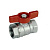 Кран шаровой Giacomini R251D 3/4" ВВ, стандартный проход, красная ручка-бабочка, хромированный (арт. R251X004)